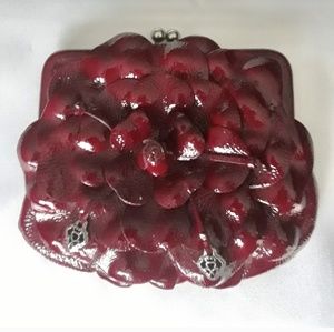 Brighton Crimson Red Patent Leather Crossbody Purs